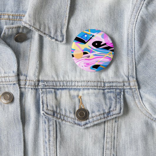 Badge Rond 5 Cm Peinture Abstraite géométrique à trois dimensions (En situation)