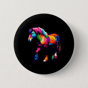 Badge Rond 5 Cm Peinture Art Gallois Pony Et Cob Horseback Équitat