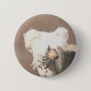Badge Rond 5 Cm Peinture Chinoise sans cheveux peint art original 