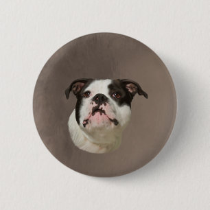 Badge Rond 5 Cm Peinture couleur d'eau Bulldog