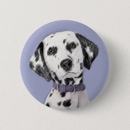 Badge Rond 5 Cm Peinture Dalmatienne - Cute Original Chien Art (Devant)