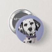 Badge Rond 5 Cm Peinture Dalmatienne - Cute Original Chien Art (Devant & derrière)