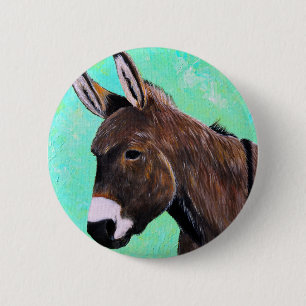 Badge Rond 5 Cm Peinture d'âne