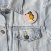 Badge Rond 5 Cm Peinture d'aquarelle d'oiseau de martin-pêcheur (En situation)