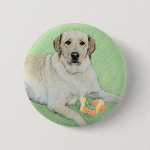 Badge Rond 5 Cm Peinture de balles de tennis et de retrieur du Lab
