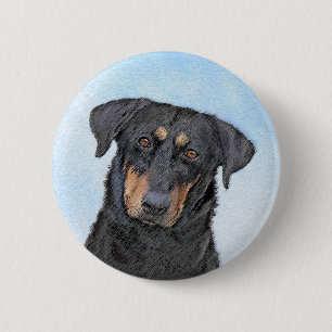 Badge Rond 5 Cm Peinture de Beauceron - Cute Original Chien Art