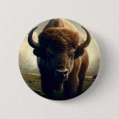 Badge Rond 5 Cm Peinture de bison (Devant)