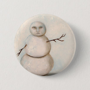 Badge Rond 5 Cm peinture de bonhomme de neige