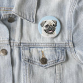 Badge Rond 5 Cm Peinture de carlin - Joli art original de chien (En situation)