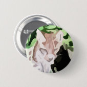 Badge Rond 5 Cm peinture de chat de lynx (Devant & derrière)