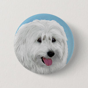 Badge Rond 5 Cm Peinture de chien de berger polonais - Chien d'ori