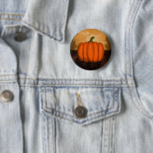 Badge Rond 5 Cm Peinture de citrouille (En situation)