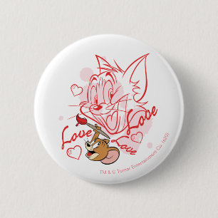 Badge Rond 5 Cm Peinture de Tom et Jerry Valentine
