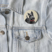 Badge Rond 5 Cm Peinture écossaise Terrier - Cute Original Chien A (En situation)