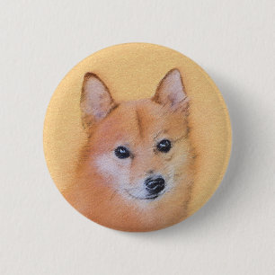 Badge Rond 5 Cm Peinture finlandaise Spitz - Jote Original Chien A