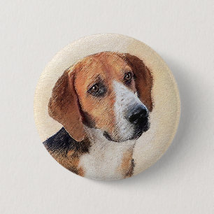Badge Rond 5 Cm Peinture Harrier - Joli art original chien