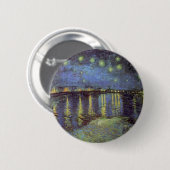 Badge Rond 5 Cm Peinture nocturne étoilée de Van Gogh (Devant & derrière)