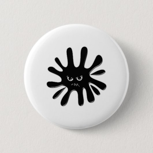 Badge Rond 5 Cm Peinture noire en colère (Devant)