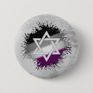 Badge Rond 5 Cm Peinture Splatter Aexale Pride étoile de David Sym