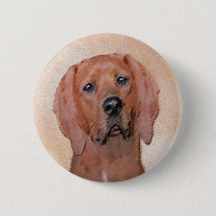 Badge Rond 5 Cm Peinture sur pilon rouge - jolie art original chie