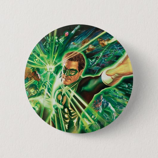Badge Rond 5 Cm Peinture verte de lanterne (Devant)