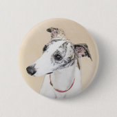 Badge Rond 5 Cm Peinture Whippet - Jolie art original chien (Devant)