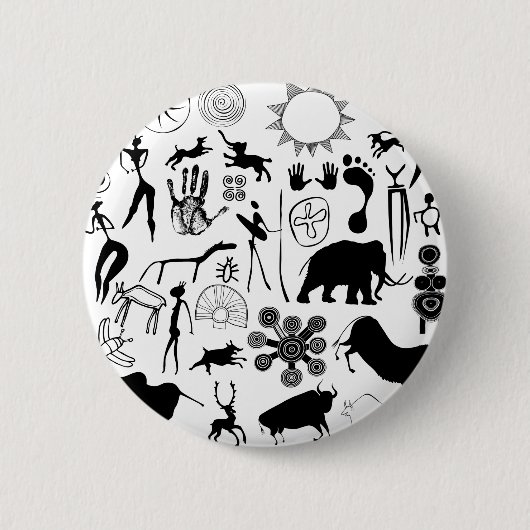 Badge Rond 5 Cm Peintures rupestres - art primitif (Devant)