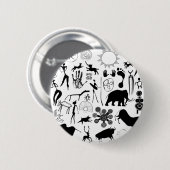 Badge Rond 5 Cm Peintures rupestres - art primitif (Devant & derrière)