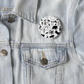 Badge Rond 5 Cm Peintures rupestres - art primitif (En situation)