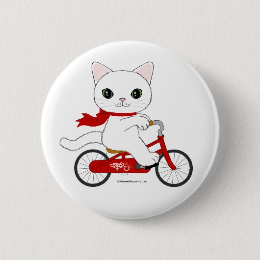 Badge Rond 5 Cm Peko le chat blanc (Devant)
