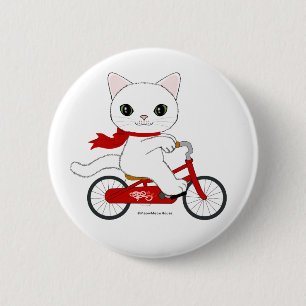 Badge Rond 5 Cm Peko le chat blanc