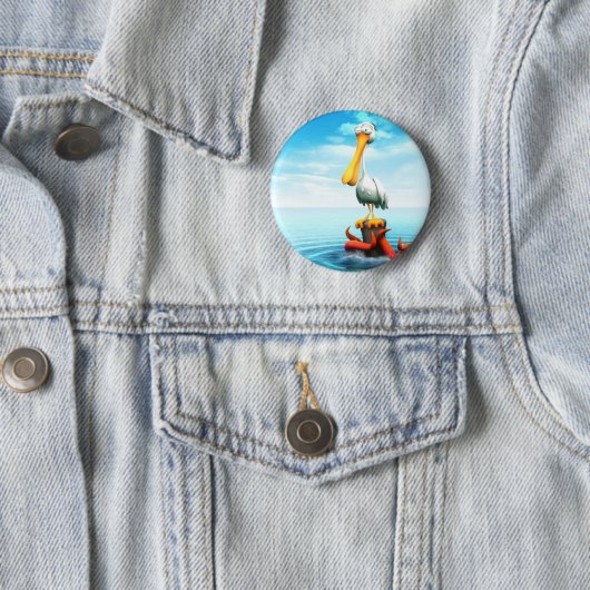 Badge Rond 5 Cm Pélican (En situation)