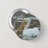 Badge Rond 5 Cm Pélican blanc B15 (Devant & derrière)