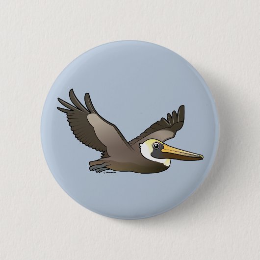 Badge Rond 5 Cm Pélican Brown volant (Devant)