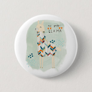 Badge Rond 5 Cm Peloton de lama - aucun Prob-lama