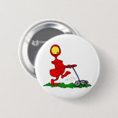 Badge Rond 5 Cm Pelouse de fauchage d'alien (Devant & derrière)