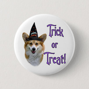 Badge Rond 5 Cm Pembroke Welsh Corgi Trick