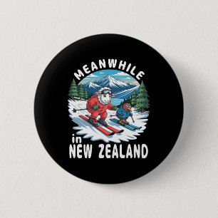 Badge Rond 5 Cm Pendant ce temps en Nouvelle-Zélande des moutons K