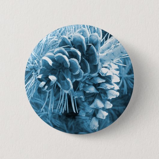 Badge Rond 5 Cm Pénecone bleu glacé primitif (Devant)