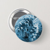 Badge Rond 5 Cm Pénecone bleu glacé primitif (Devant & derrière)