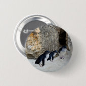 Badge Rond 5 Cm Penguin Beach House, (Devant & derrière)