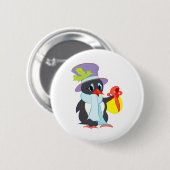 Badge Rond 5 Cm Penguin de Noël (Devant & derrière)