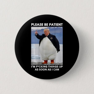 Badge Rond 5 Cm Penguins contre les tarifs douaniers Mains de prot