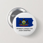 Badge Rond 5 Cm PENNSYLVANIA pour JOSH SHAPIRO GOVERNOR Button (Devant & derrière)