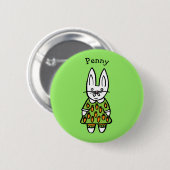 Badge Rond 5 Cm Penny le lapin personnalisé (Devant & derrière)