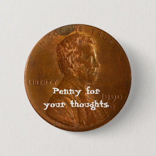 Badge Rond 5 Cm Penny pour votre bouton de pensées