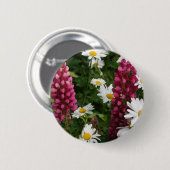 Badge Rond 5 Cm Pensée à vous fleurs florales (Devant & derrière)
