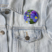 Badge Rond 5 Cm Pensée pourpre - gaieté (En situation)