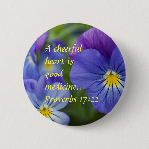 Badge Rond 5 Cm Pensée pourpre - gaieté