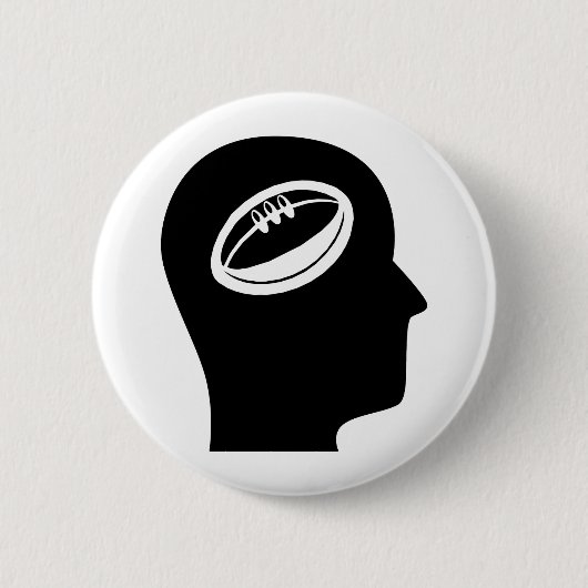 Badge Rond 5 Cm Penser au rugby (Devant)